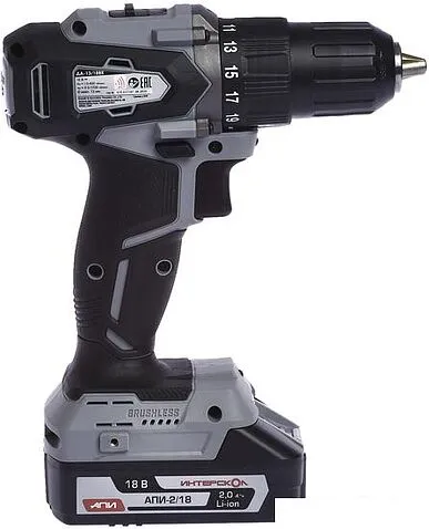 Дрель-шуруповерт Интерскол ДА-13/18ВК (с 2-мя АКБ, кейс)
