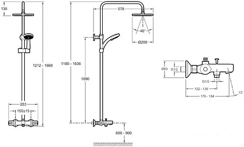 Душевая система Jacob Delafon July E99741-CP