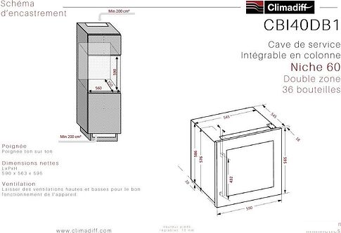 Винный шкаф Climadiff CBI40DB1