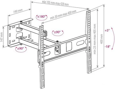 Кронштейн Arm Media PT-15 NEW (черный)