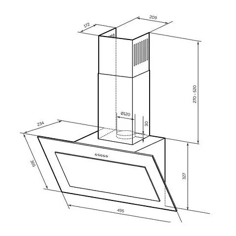 Кухонная вытяжка LEX Mio 500 (черный)