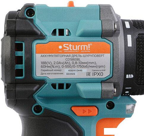 Дрель-шуруповерт Sturm CD1860BL (с 2-мя АКБ, кейс)