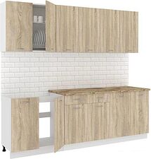 Готовая кухня Кортекс-мебель Корнелия Лира-лайт 2.4м (дуб сонома/мадрид)