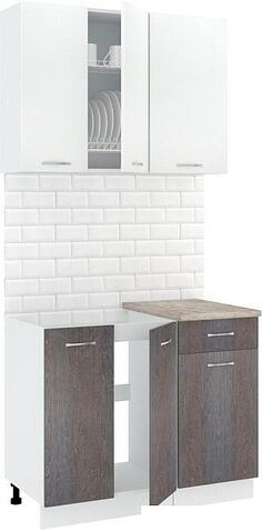 Готовая кухня Кортекс-мебель Корнелия Лира-лайт км.02513 1.0м (белый/береза/марсель)