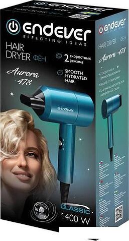 Фен Endever Aurora-478 (лазурно-синий)