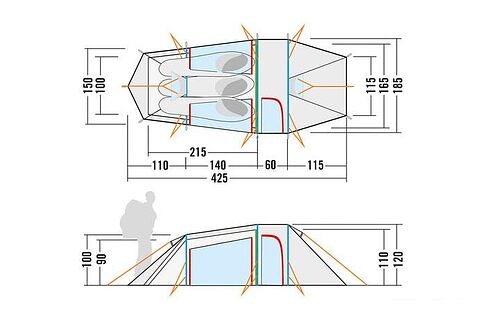 Кемпинговая палатка Tatonka Groenland 3 Vent (светло-оливковый)