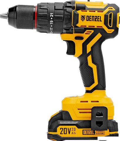 Ударная дрель-шуруповерт Denzel CIDH-BL-20 (с 2-мя АКБ, кейс)