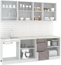 Кухня Кортекс-мебель Корнелия Лира 2.2м (капучино/оникс/мадрид)