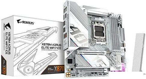 Материнская плата Gigabyte X870M Aorus Elite WiFi7 Ice