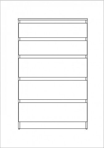 Комод Mio Tesoro Кастор 5 ящиков 2.03.02.070.4 (серый)