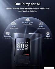 Автомобильный компрессор Baseus GoTrip VA1 Super Mini Cordless Inflator 22-Cylinder Cosmic Black C0119601