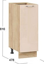 Шкаф напольный Трия Весна 1Н3 (дуб крафт золотой/ваниль глянец)