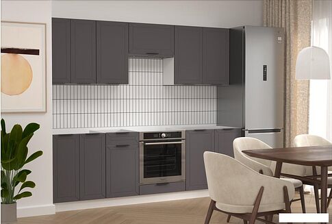 Готовая кухня Mio Tesoro Корнелия Ода-плюс 2.4 без столешницы (графит)