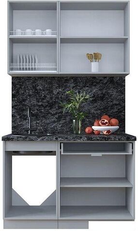 Готовая кухня Интерлиния Тренд 1.2Б (луна/луна/бискайская сосна)