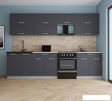 Готовая кухня Интерлиния Мила Gloss 60-30 (графит софт/графит софт/травертин серый) Готовая кухня Интерлиния Мила Gloss 60-30 (графит софт/графит софт/травертин серый)