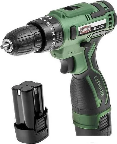 Ударная дрель-шуруповерт Hammer ACD16CH (с 2-мя АКБ, кейс)