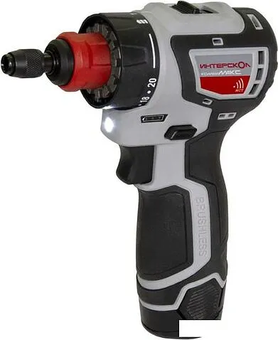 Дрель-шуруповерт Интерскол КомбиМАКС ДА-10/12В 36 687.2.2.78 (с 2-мя АКБ, сумка, набор патронов)