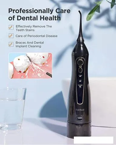 Ирригатор Fairywill 5020E (черный, 8 насадок)