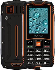 Телефон Maxvi R10 (черный/оранжевый)