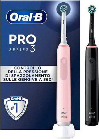 Комплект зубных щеток Oral-B Pro 3 3900N (черный/розовый) Комплект зубных щеток Oral-B Pro 3 3900N (черный/розовый)