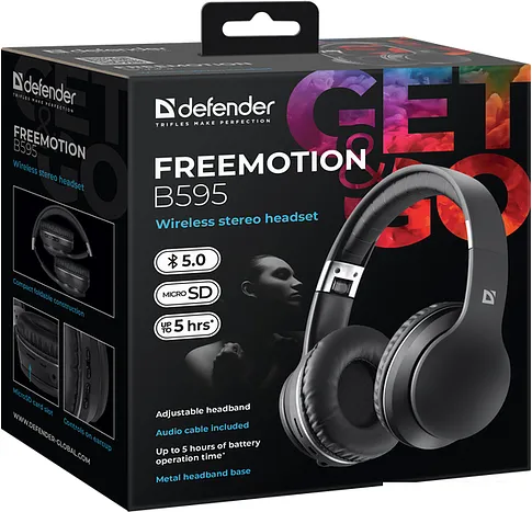 Наушники Defender FreeMotion B595 (черный)