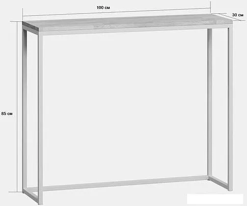 Консольный стол LoftyHome Мальборк Бетон консольный (серый)