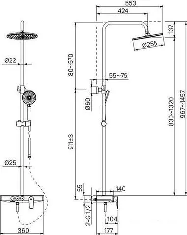 Душевая система  IDDIS Shelfy SHESB3Bi06