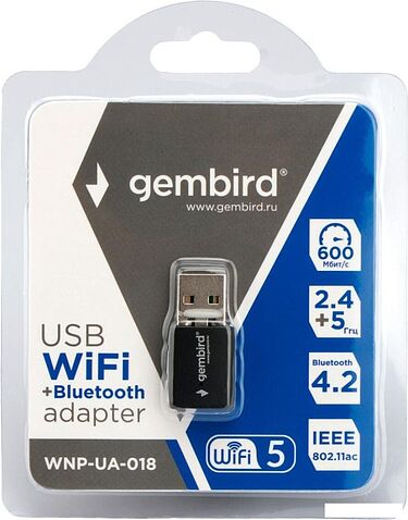 Wi-Fi/Bluetooth адаптер Gembird WNP-UA-018