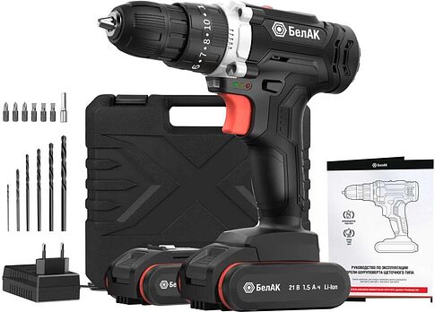 Ударная дрель-шуруповерт БелАК БАК.53312 (с 2-мя АКБ, кейс)