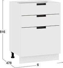 Шкаф напольный Трия Гренада 1Н6Я3 (белый/холст белый)