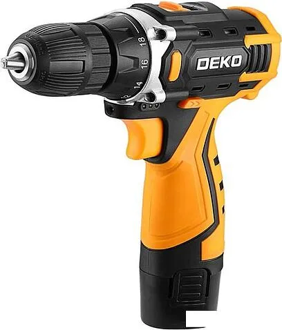 Дрель-шуруповерт Deko DKCD12V 083-1006 (с 2-мя АКБ, кейс)