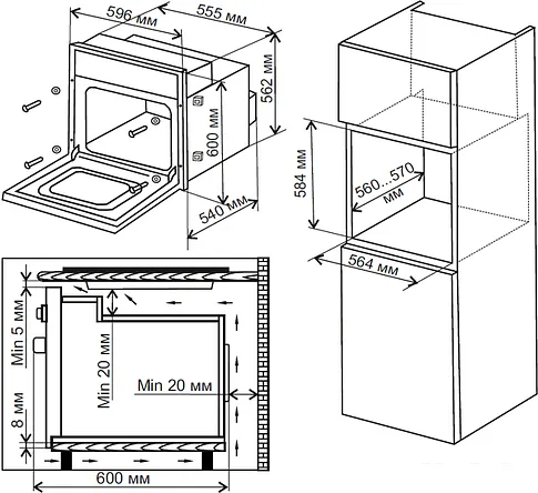 Электрический духовой шкаф Weissgauff EOV 306 SB Black Edition