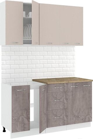 Кухня Кортекс-мебель Корнелия Лира 1.5м (капучино/оникс/мадрид)
