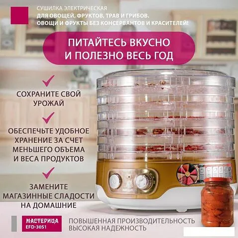 Сушилка для овощей и фруктов Мастерица EFD-3051