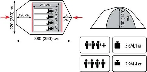 Палатка TRAMP Lite Camp 3