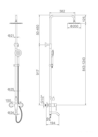 Душевая система Ledeme L72402