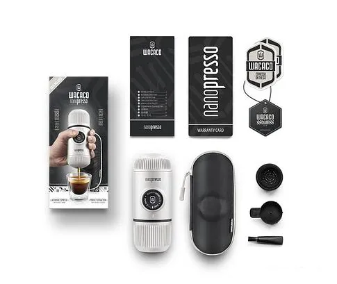Ручная кофеварка WACACO Nanopresso Chill White + Case