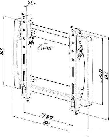 Кронштейн Trone Техно-200 (черный)