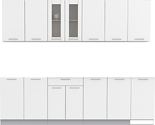 Готовая кухня Интерлиния Мила 26 без столешницы (белый платинум)