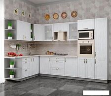 Готовая кухня Интерлиния Мила Крафт 1.88x3.2 левая (дуб полярный)