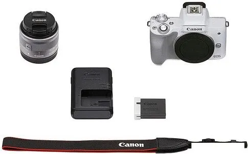 Беззеркальный фотоаппарат Canon EOS M50 Mark II Kit EF-M 15-45mm f/3.5-6.3 IS STM (белый)