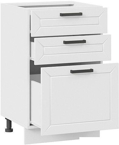 Шкаф напольный Трия Лорас 1Н5Я3 (белый/холст белый)