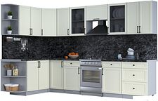 Готовая кухня Интерлиния Тренд 1.7x3.2 левая (белый/белый/кастилло темный)