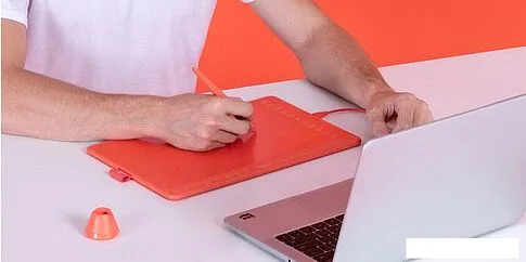 Графический планшет Huion HS611 (коралловый красный)