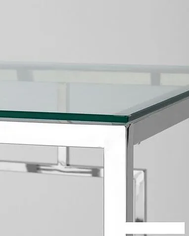 Журнальный столик Stool Group Бруклин 55x55 EET-013 (прозрачное стекло/сталь серебристый)
