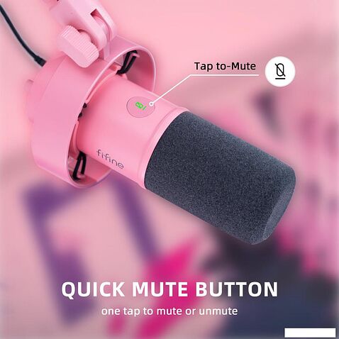 Проводной микрофон FIFINE T688 (розовый)