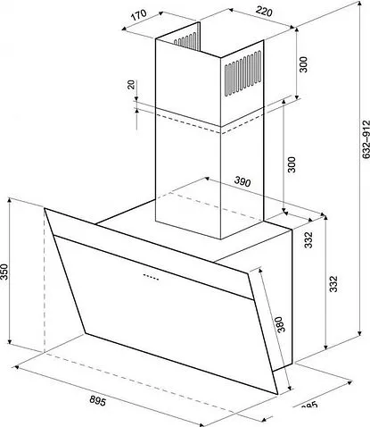 Кухонная вытяжка Krona Kristen A 900 S (белый)