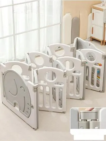 Игровой манеж Yooking Elephant 185x180 (белый/серый)