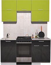 Кухня Интерлиния Мила Gloss 50-16 (яблоко/черный глянец) Кухня Интерлиния Мила Gloss 50-16 (яблоко/черный глянец)