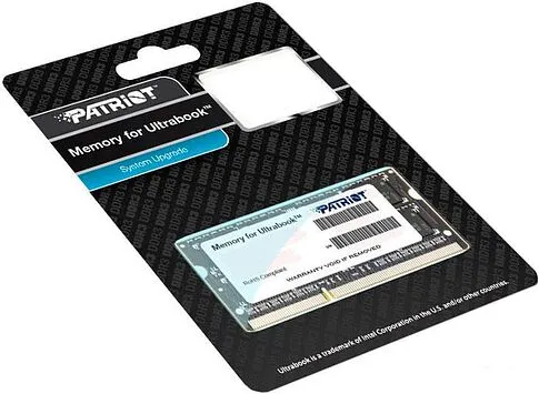 Оперативная память Patriot Memory for Ultrabook 4GB DDR3 SO-DIMM PC3-12800 (PSD34G1600L2S)